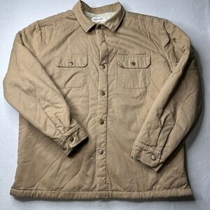 PacSun Quilted Sherpa‎ Lined Shirt Jacket Tan Mens Size Large